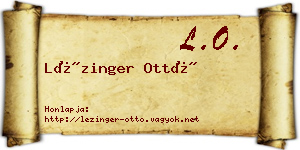 Lézinger Ottó névjegykártya